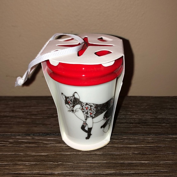 Starbucks mini ornament fox on cup NWT - Picture 2 of 5